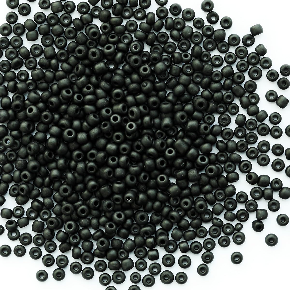 4mm Matte Black Seed Beads About 1600pcs/110Grams in Bag,6/0 Glass Craft for Making Earrings Waist Jewelry