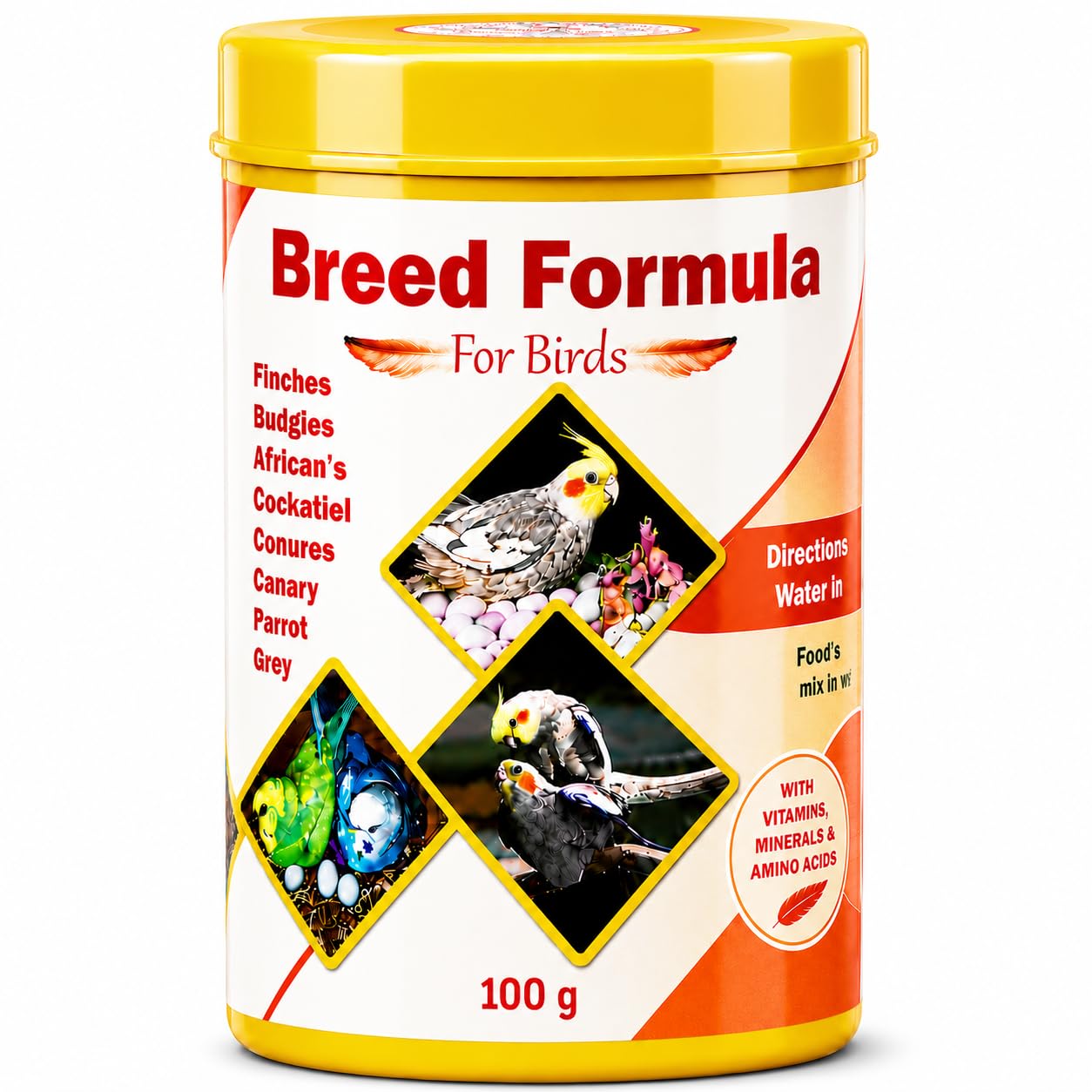 Breed Formula for Birds, Protein & Vitamin Blend, Boosts Fertility & Egg Production, for Canaries, Parrots & Cockatiels,Budgies,Africans,Finch (100 Grams)-image-27