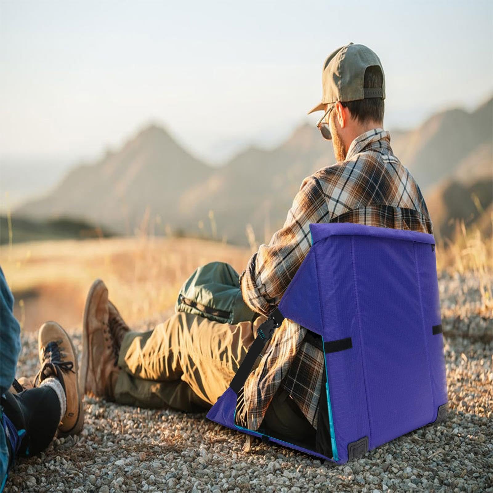 Chaise De Camping Pliante D'extérieur Avec Coussin De Siège Épais – Chaise De Plage Portable Résistante Aux Taches Et À L'humidité | Siège À Dossier Confortable Pour Les Concerts Et Les Voyages (1 Piè
