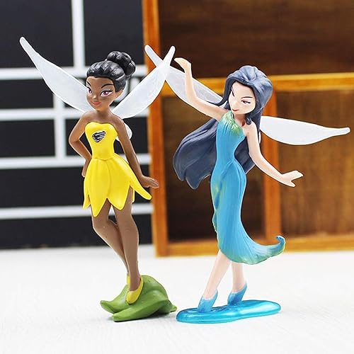 Miniatura 2 de Figuras de anime en miniatura, 7 piezas de personajes clásicos de anime Fly Wing Girl, decoración de casa de muñecas, decoración de jardín de hadas,