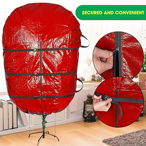 Miniatura 4 de ProPik Bolsa vertical de almacenamiento para árbol de Navidad, se adapta a árbol de Navidad de 6 pies, polietileno resistente, bolsa impermeable,