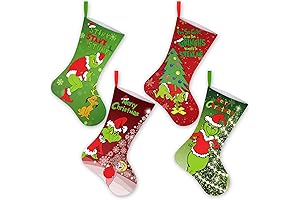 4-Pack Grinchy Christmas Stockings