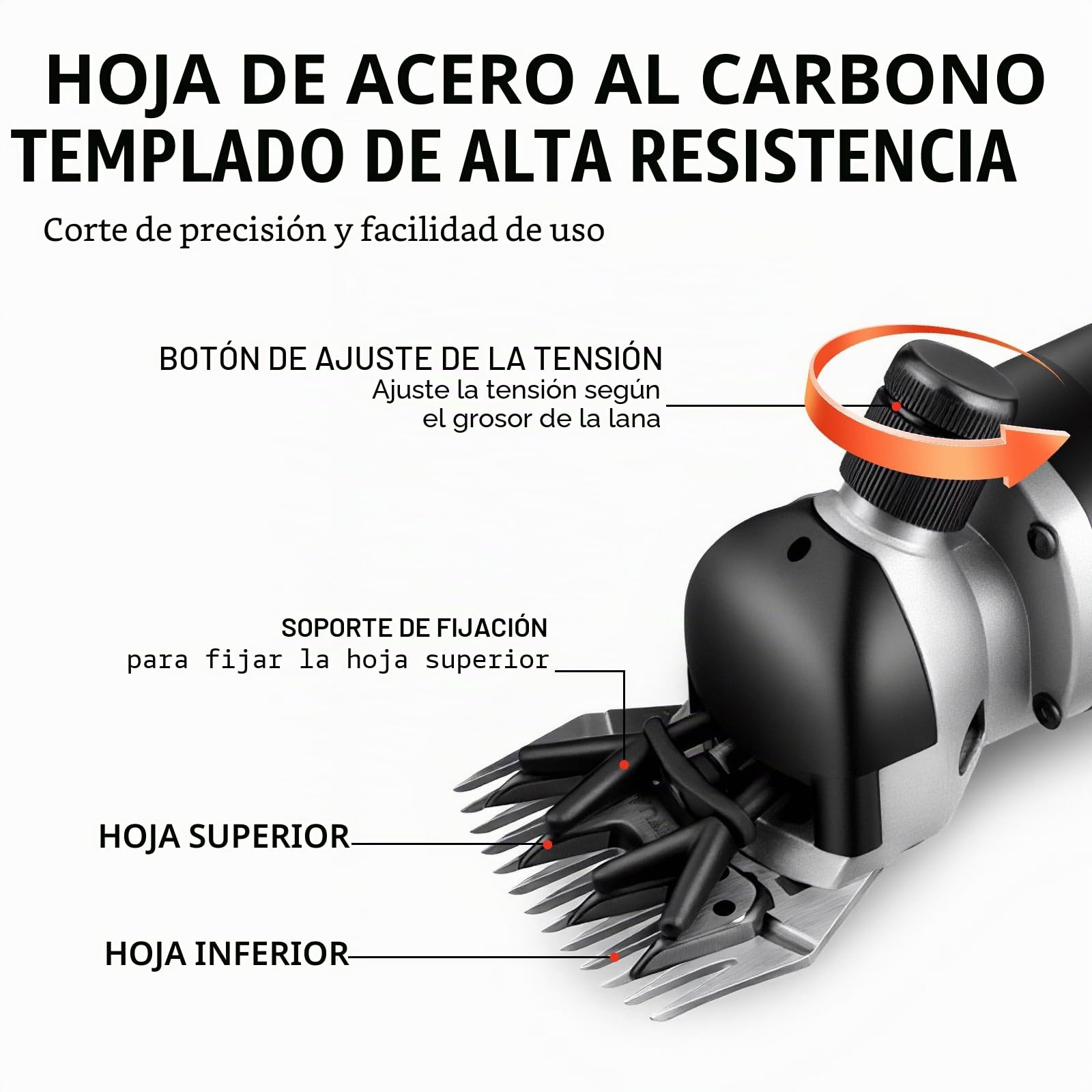 690W Esquiladora eléctrica para ovejas, eléctrica profesional para ovejas, cabras u otros animales, 6 Velocidades Ajustables, Cuchillas intercambiables, color negro