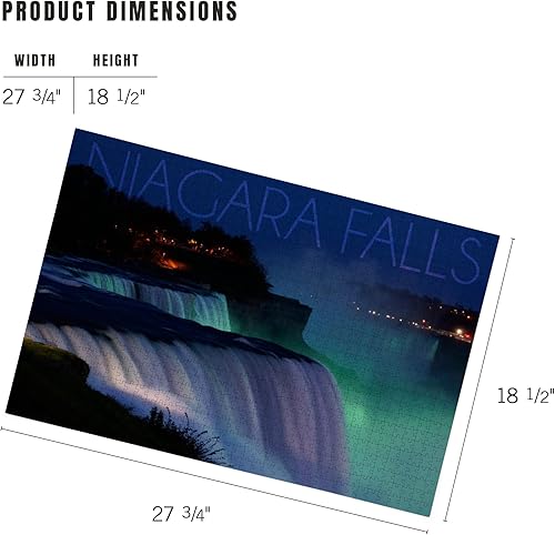 Miniatura 5 de Niagara Falls, Falls and Green Lights at Night (1000 Piece Puzzle, Challenging Jigsaw Puzzle for Adults, Made in USA)