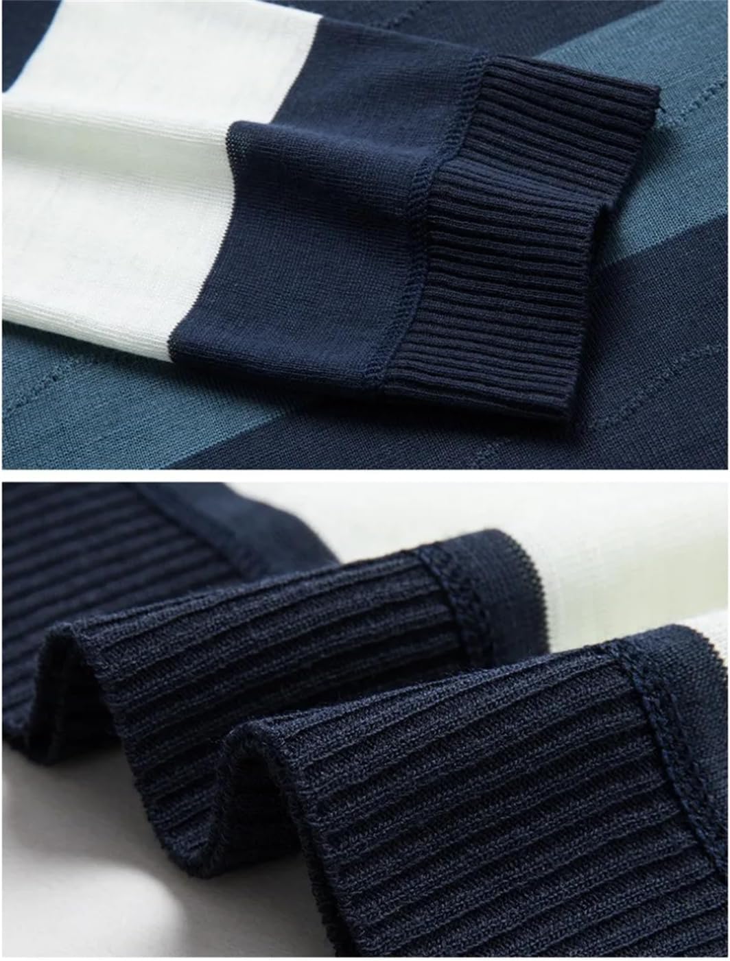 Vsadsau Men's Loose Striped Long Sleeve Polo Shirts Tees Lapel Shirt Business Casual Pockets T Shirts