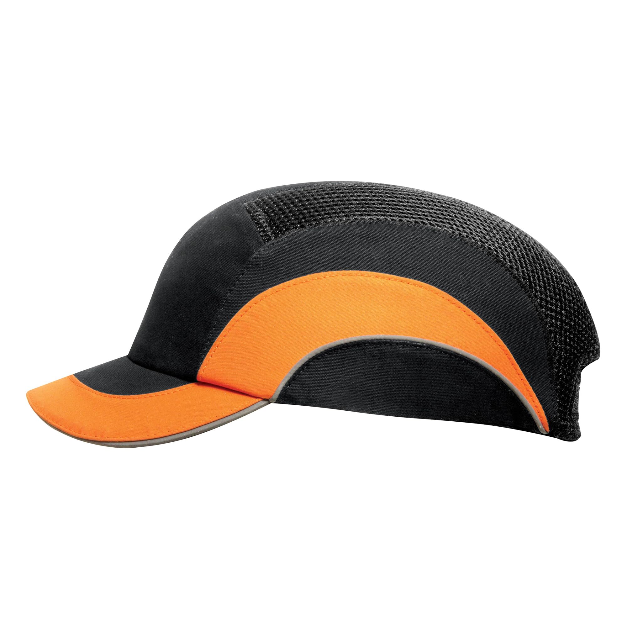 Jsp Black/Orange Short Peak Bump Cap, / Hi-Vis