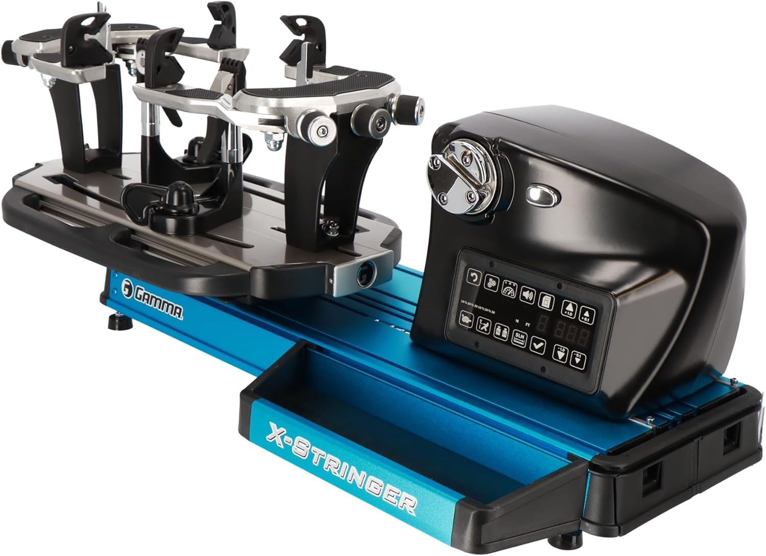 Gamma Sports Stringing Machines, X-ELS 6PT, X Series Tennis Stringing Machine, 360 Degree Roundtable, Secure, Racquetball, Badminton Stringing, Squash, Stringing Tools Included