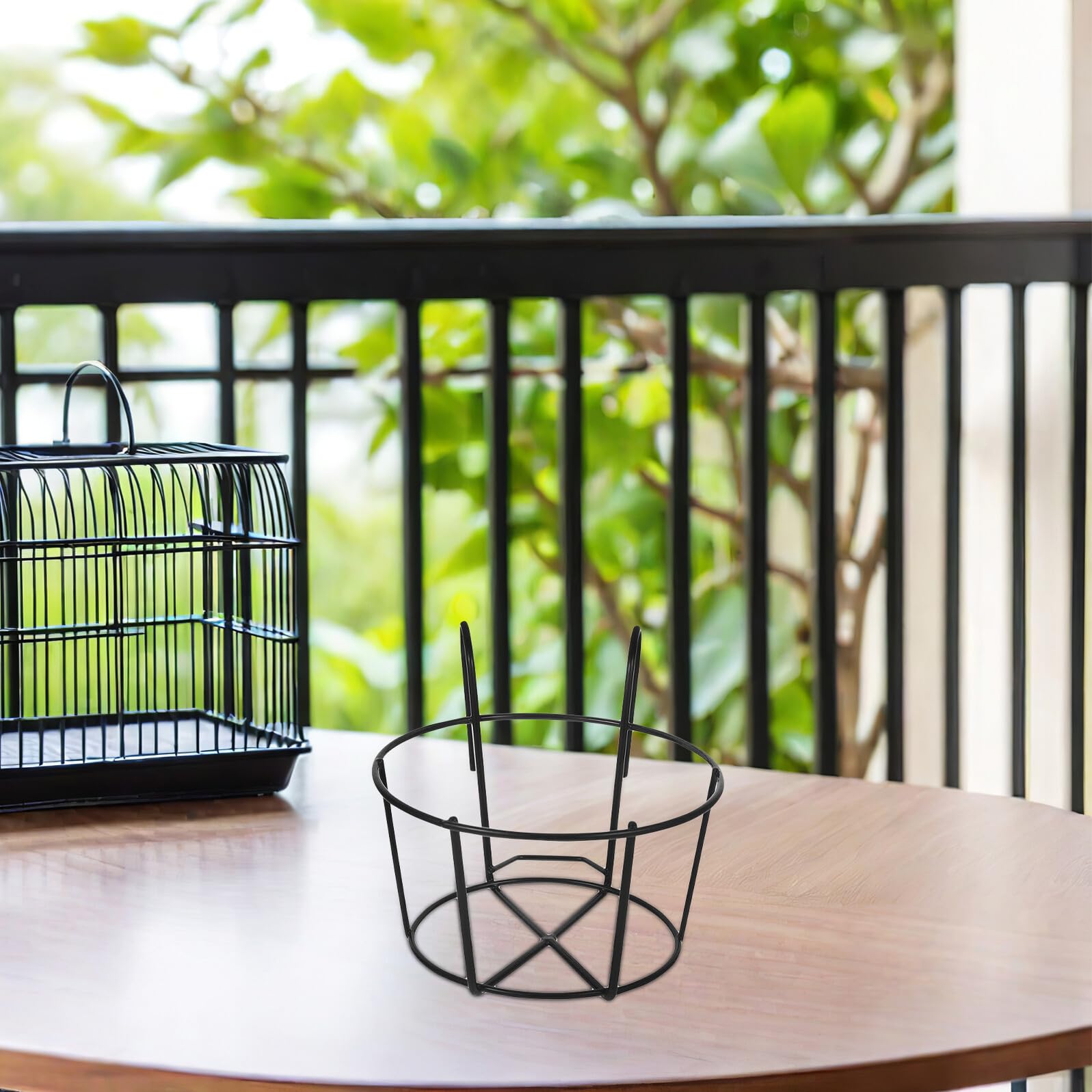 BESPORTBLE 3 Pièces Support de Jardinière Suspendu Métal Robuste Porte-Pots Rond pour Balcon et Clôture de Supports pour Suspension Extérieure et Optimisation Espace