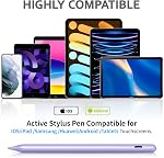 DRYMOKINI Stylus Pen for Android and i-OS, Stylists Pen for Touch Screens/i-Pad/Phones, Rechargeable Stylus Pencil for Apple/Android/Tablet, 16.5CM, Purple