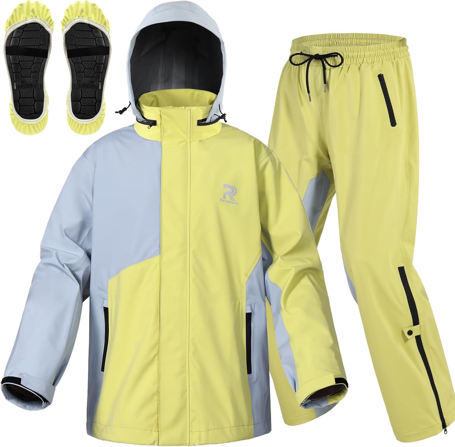 RainRider Motorcycle Rain Suit for Men Women Waterproof Rain Gear Breathable Rain Jacket Pants for Hiking Golf