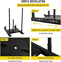 Vista 4 de VEVOR Weight Training Pull Sled, Fitness Strength Speed Training Sled, Steel Power Sled Workout Equipment for Athletic Exercise and Speed Improvement
