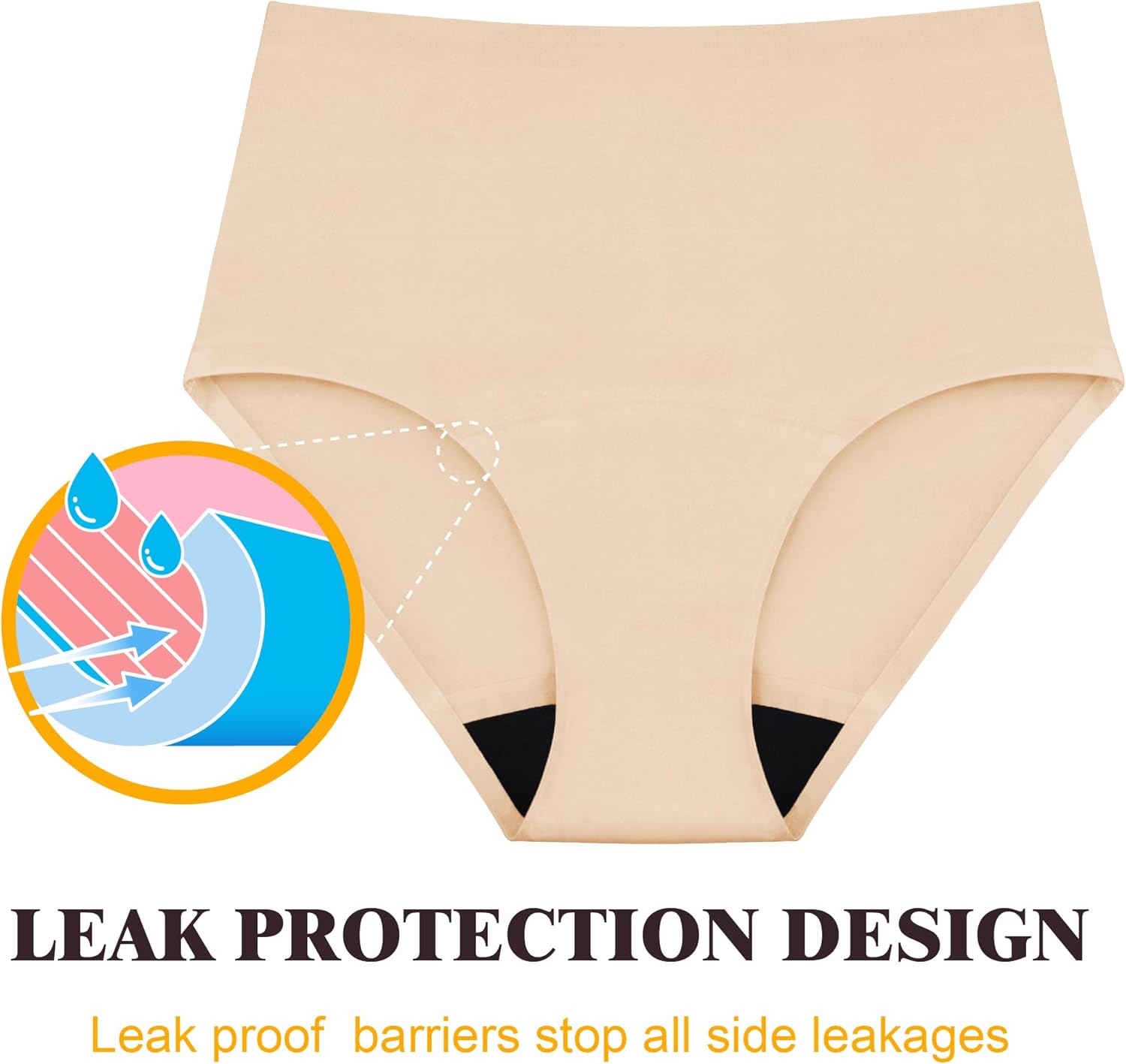 Absorbent Incontinence Underwear for Women Washable Leak Proof Seamless Urine Postpartum Protective Brief - Image 8