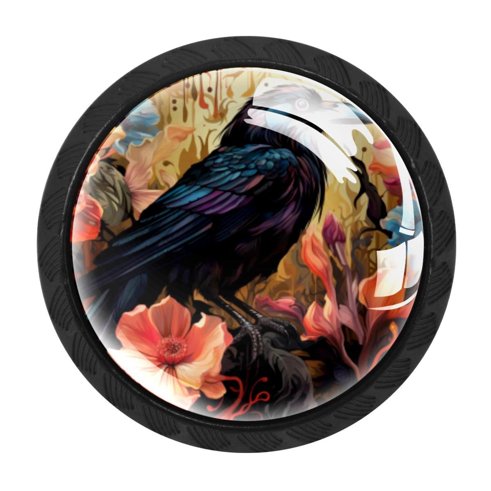 Chenzzzz Multicolored 06 4 Pieces Kitchen Cabinet Knobs Crow Drawer Knobs Dresser Knobs Drawer Pulls Door Knobs Dresser Drawer Handles Knobs For Dresser Drawers