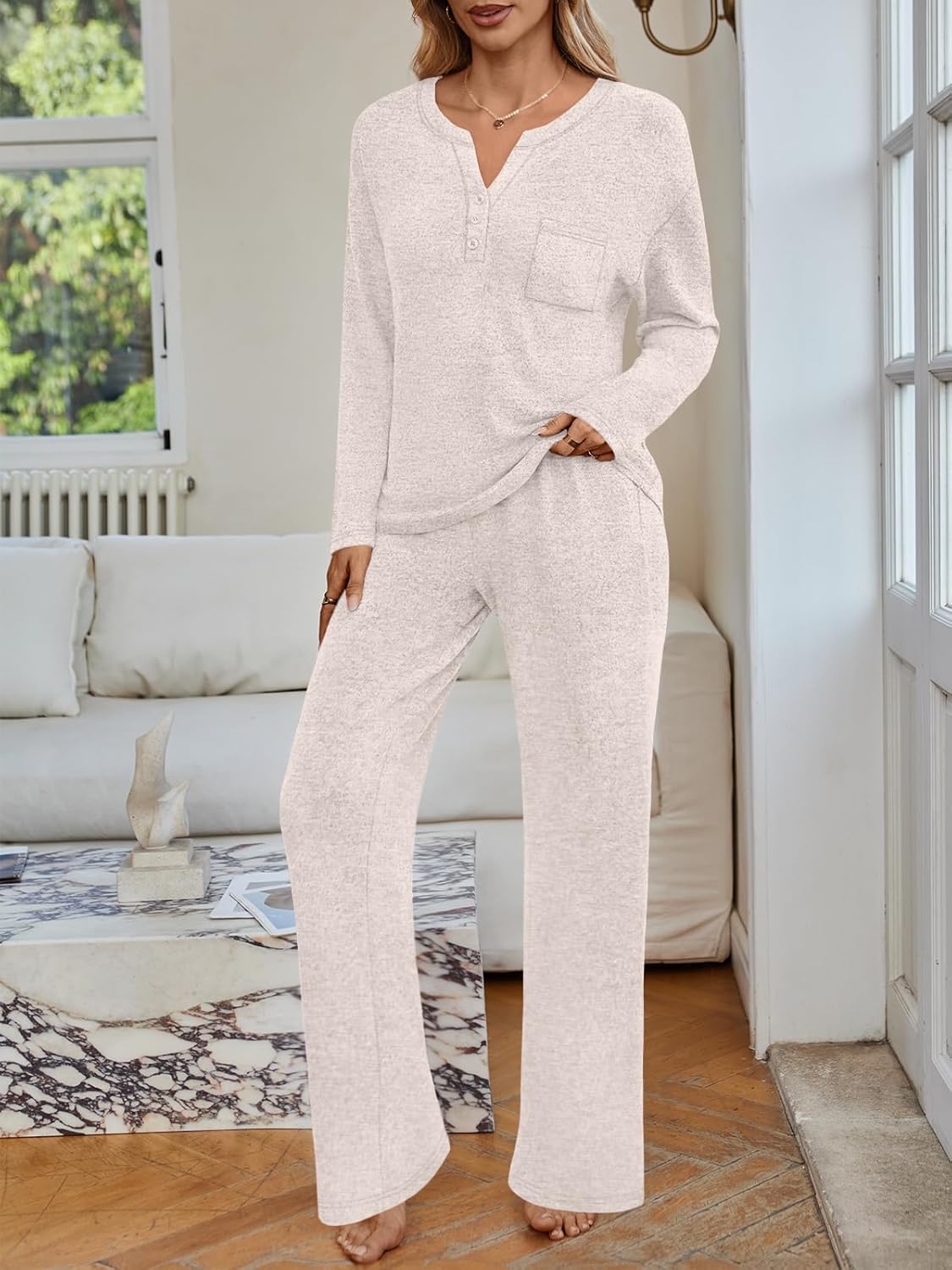 LILLUSORY Womens 2 Piece Lounge Sets Winter Outfits 2026 Sweatsuit Matching Pjs Airport Vacation Travel Fall Pajamas Fashion - Image 2