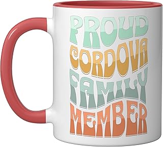 Name Cordova Reunion Cordova Surname Cordova Ceramic Mug, Red/White