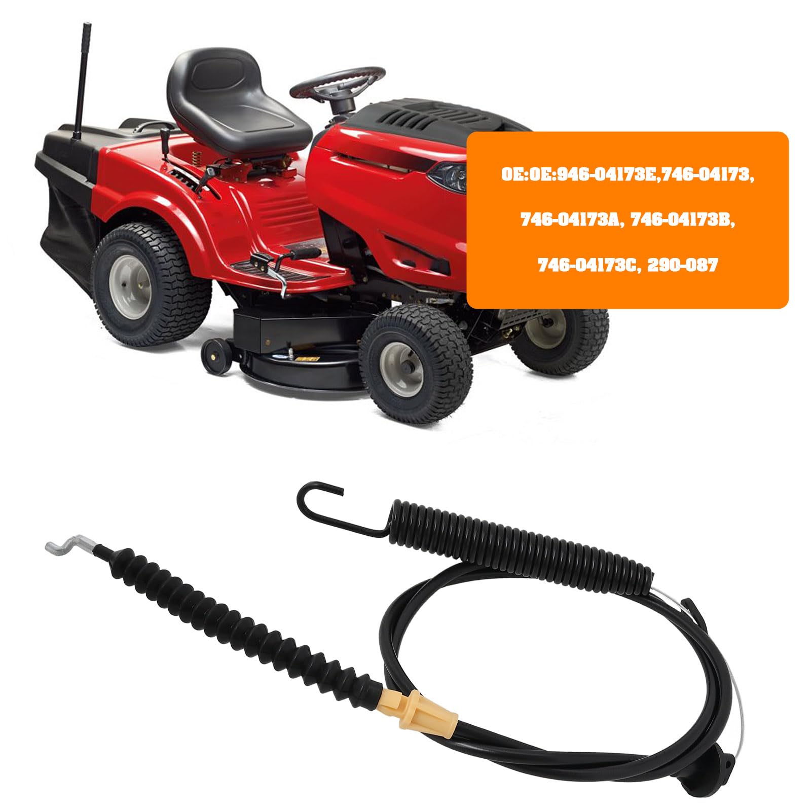 ECSiNG 2 pièces Câble d'engagement de plateau de tondeuse à gazon compatible avec la tondeuse à gazon MTD série 700 OE 946-04173E 746-04173 290-087 Câble d'entraînement de plateau de tondeuse