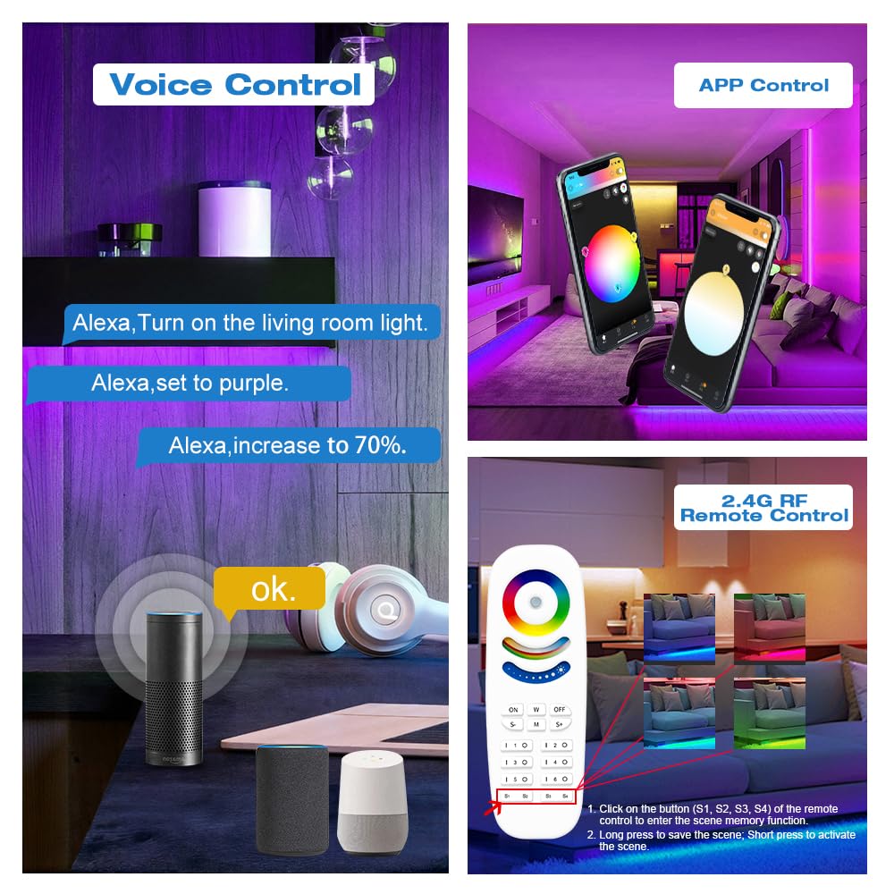 Voice control demonstration with Amazon Alexa and Google Assistant devices