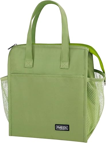Vista 75 de Fmeida Lonchera aislada para mujeres y hombres, bolsas de almuerzo grandes de 9 litros con múltiples bolsillos, bolsa térmica reutilizable