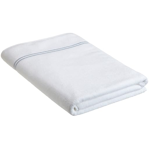 Pinzon Hotel Stitch Bath Sheet, Silver Blue