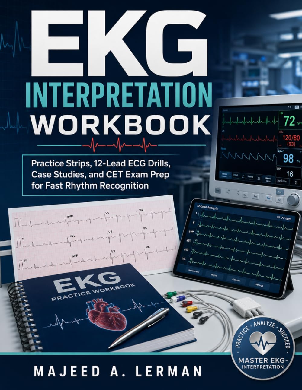 EKG INTERPRETATION WORKBOOK: Practice Strips, 12-Lead ECG Drills, Case Studies, and CET Exam Prep for Fast Rhythm Recognition