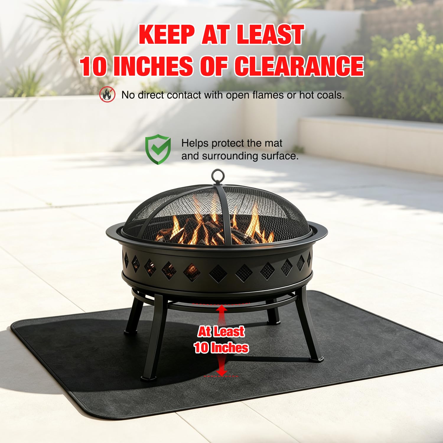 Yesker Tapis de Barbecue 122 x 76,2 cm pour Barbecue extérieur, Patio et