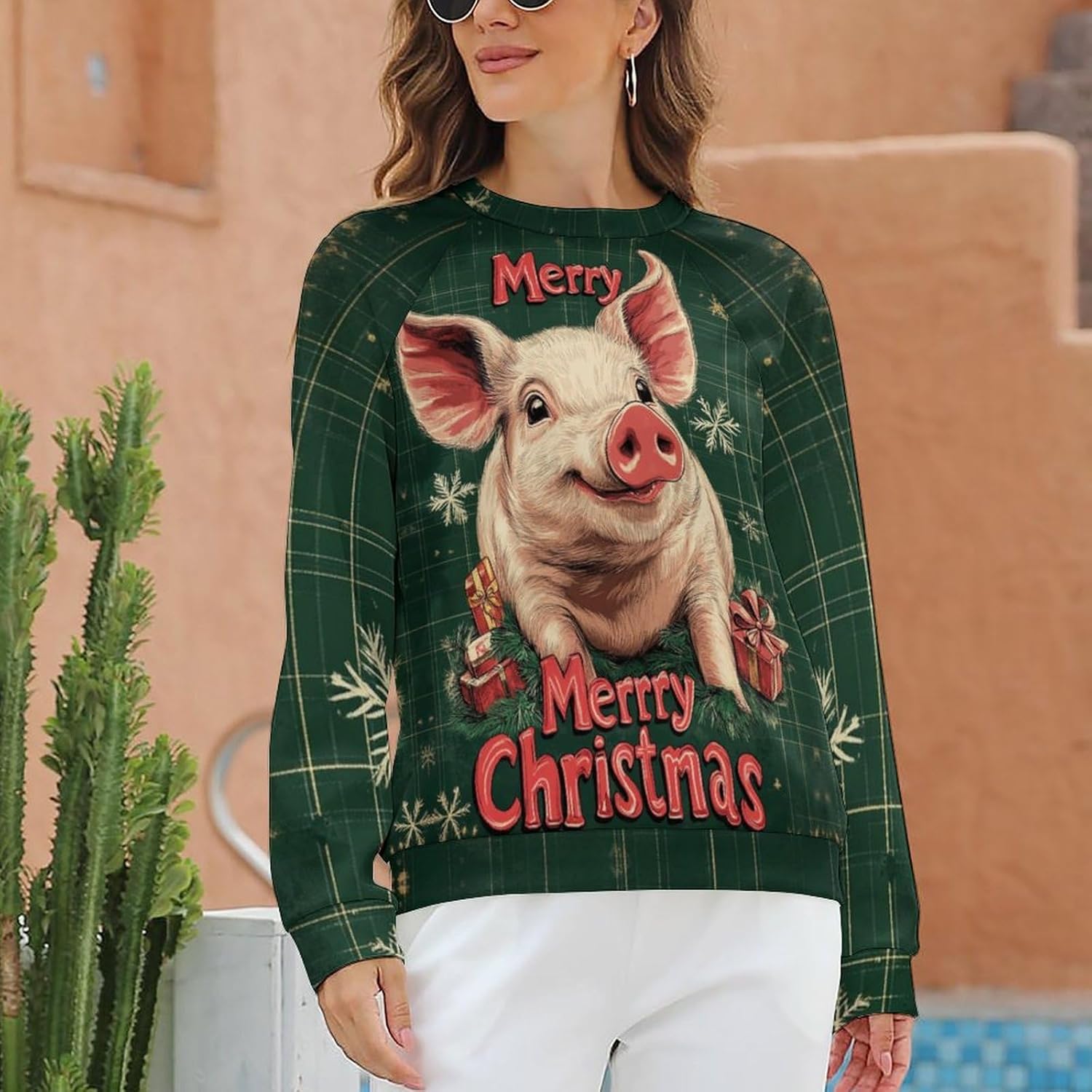 Christmas Sweatshirts For Women Holiday Pullover Crewneck Plus Size 2024 Winter Fashion Casual Funny Warm Outfits - Image 6