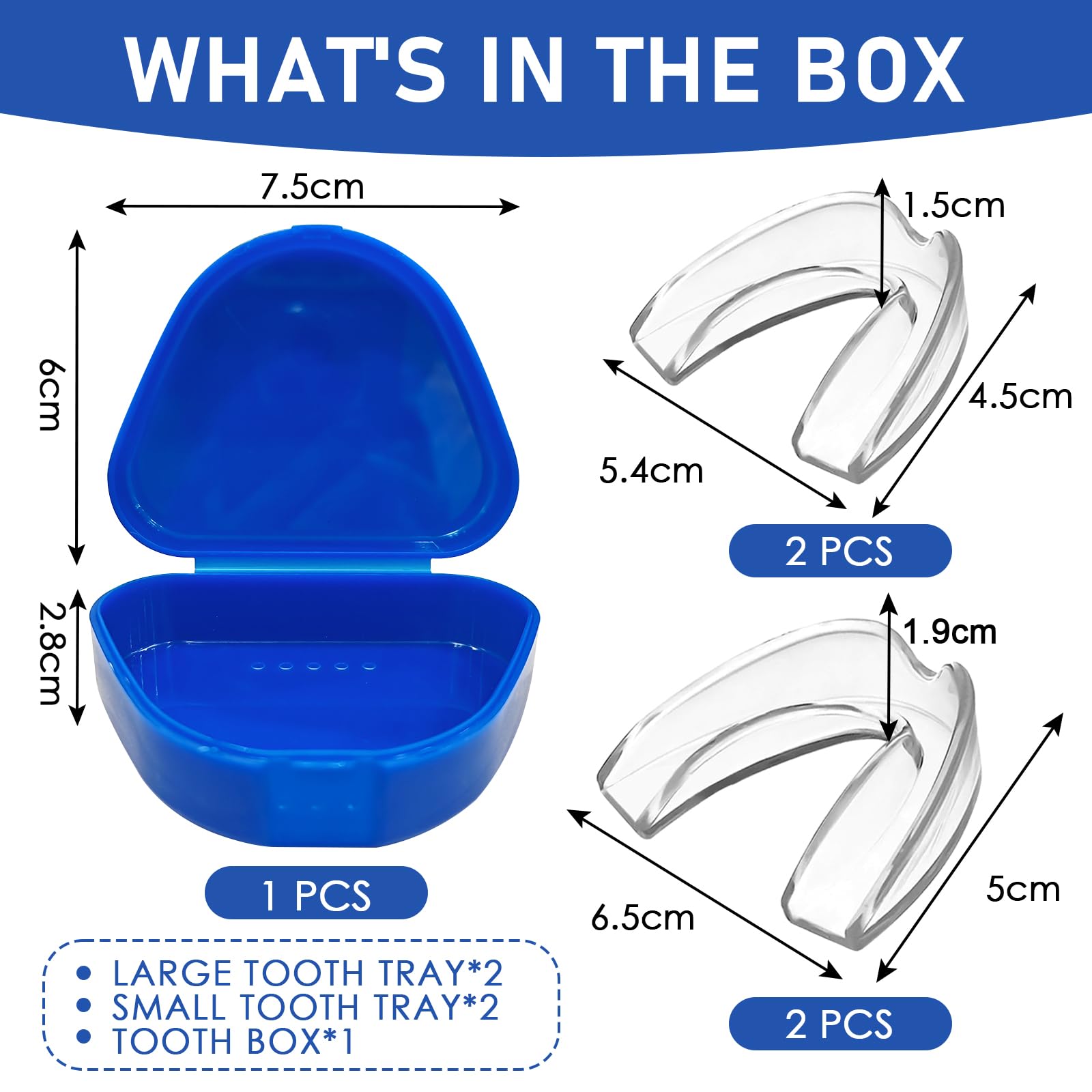 4 Pezzi Bite Bruxismo Notturno,Bite Bruxismo Automodellante,Anti Digrignamento dei Denti,Mouth Guard Teeth Grinding,Bait Protezione Denti Notturno per Uomini e Donne,2 Taglie
