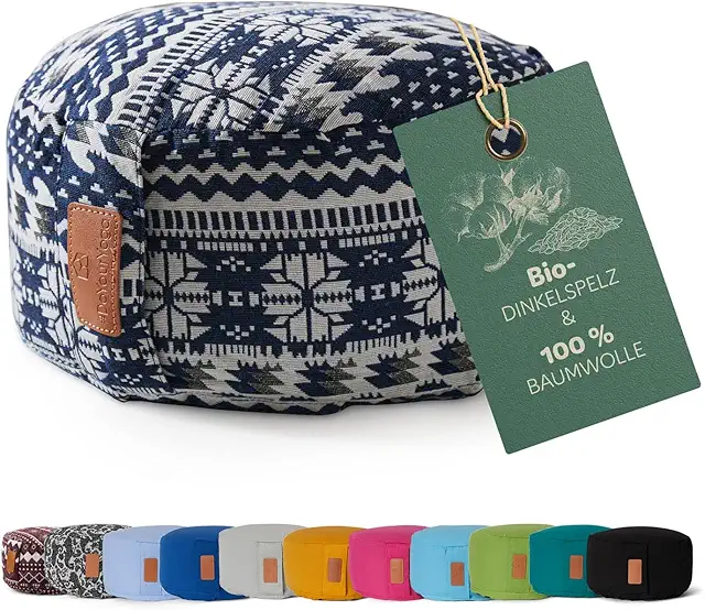 Rundes Yogabolster 30cm - Waschbares Yoga Kissen mit Bio-Füllung