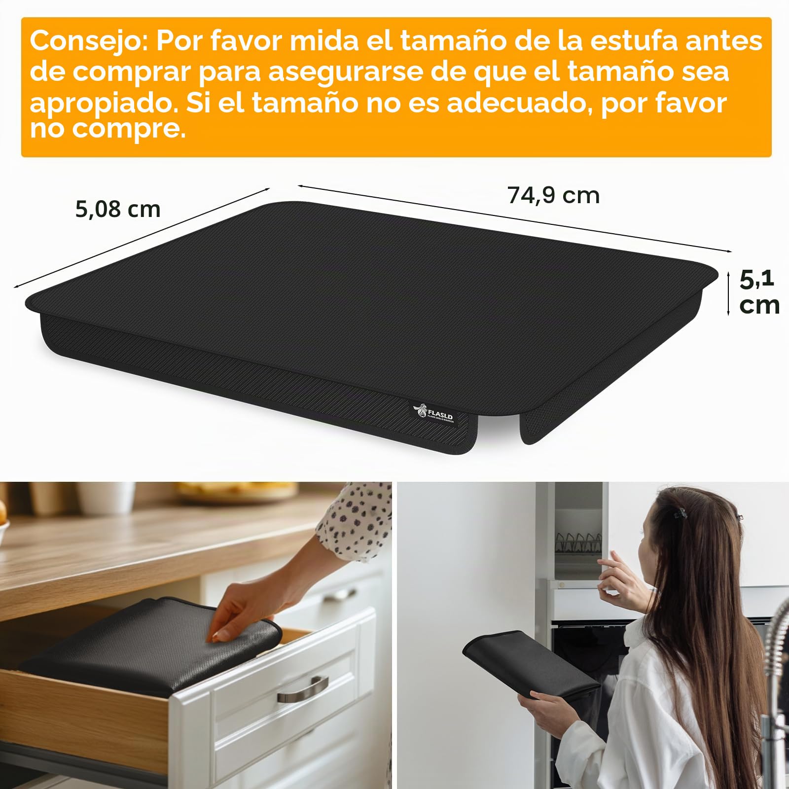 FLASLD Cubierta de Quemador de Estufa de Gas Tapete de Tela Suave, 29.5×21 Pulgadas Plegable Fácil de Limpiar Protector de Estufa de Gas, Cubiertas de Estufa Anti Polvo, Protector Superior Lavable