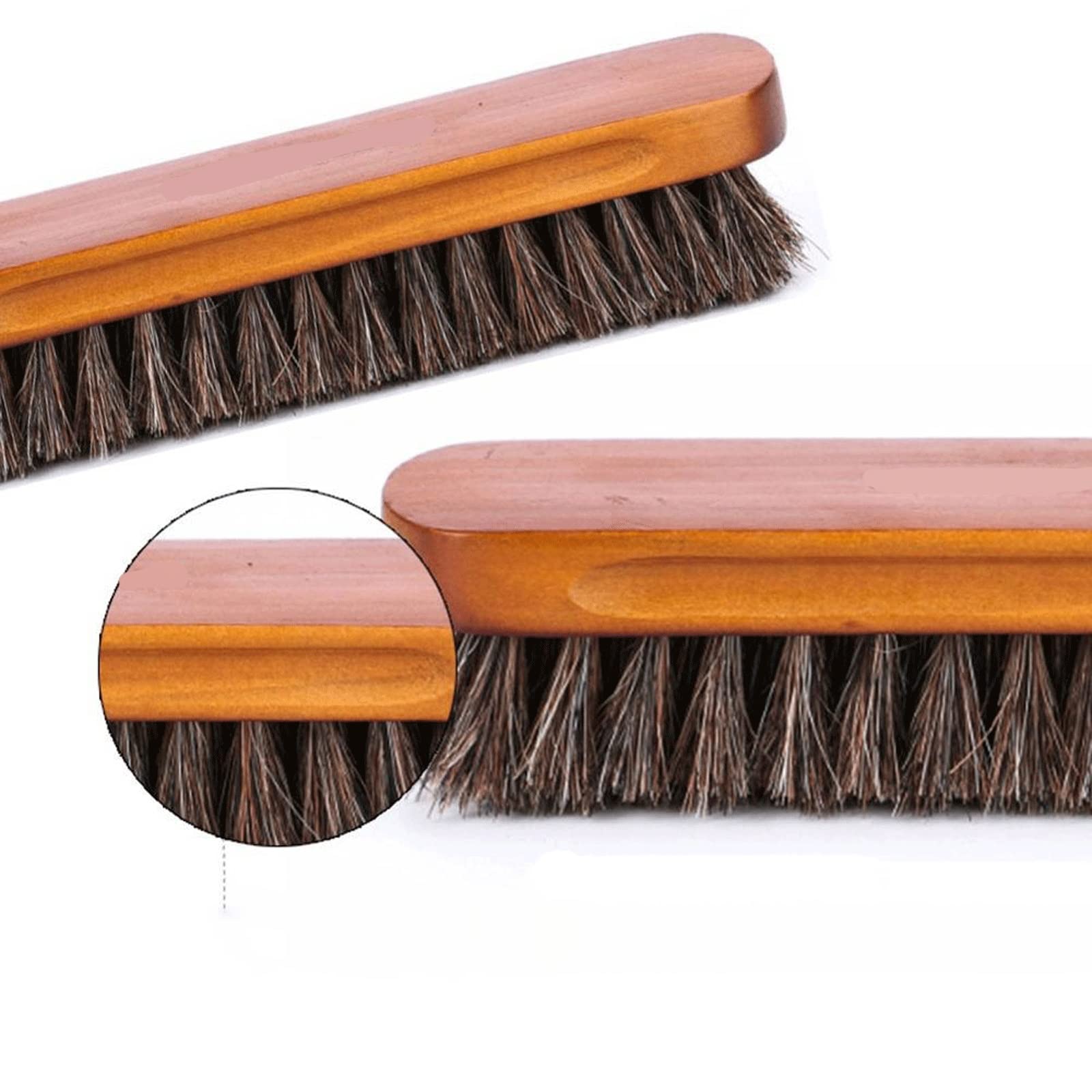 Spazzole per Scarpe, Spazzola per Scarpe con criniera di Troia Spazzola per Scarpe in Pelle Spazzola per Scarpe Morbida Spazzola per Capelli Spazzola per Pulizia Oliatura Spazzola per lucidatura