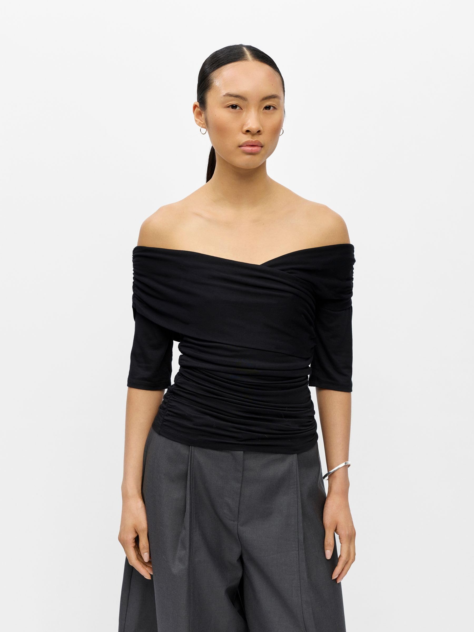 Object Female Oberteil Schulterfreies Gerafftes | Top