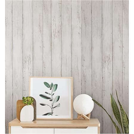 Amazon 壁紙 シール リメイクシート カッティングシート 45cmx10m 厚手 木目 おしゃれ リフォーム ウォールステッカー アンティーク 北欧 防水 フローリングシート 白グレー楓 木目 壁紙