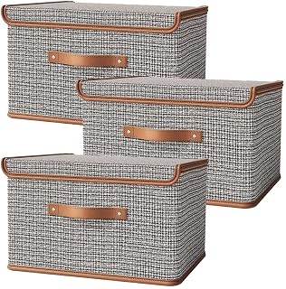 Prime Pick Storage Box Foldable Oxford Cloth Organizer with Lid Breathable Washable Wardrobe Storage Reinforced Handles Cl Price In India