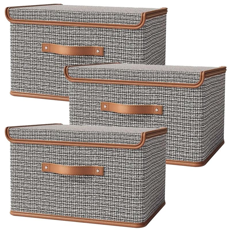 Prime Pick Storage Box, Grey, XL, Pack of 3-image-22