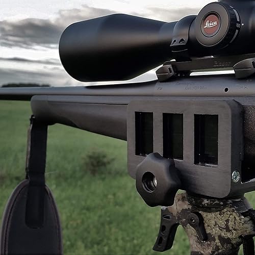 Miniatura 8 de Rifle Saddle Mount Rifle Clamp Adaptador de montaje de trípode Soporte de disparo de trípode preciso (negro)