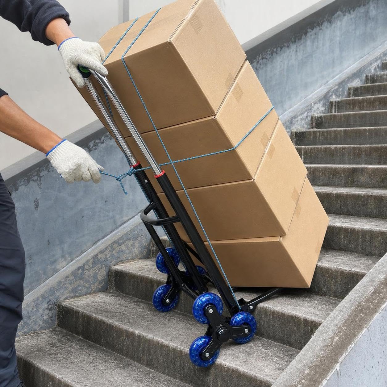 Homyl Sackkarre mit Treppenfunktion klappbar für einfachen Transport und Lagerung, für schwere Lasten - für den Haushalt, Groß