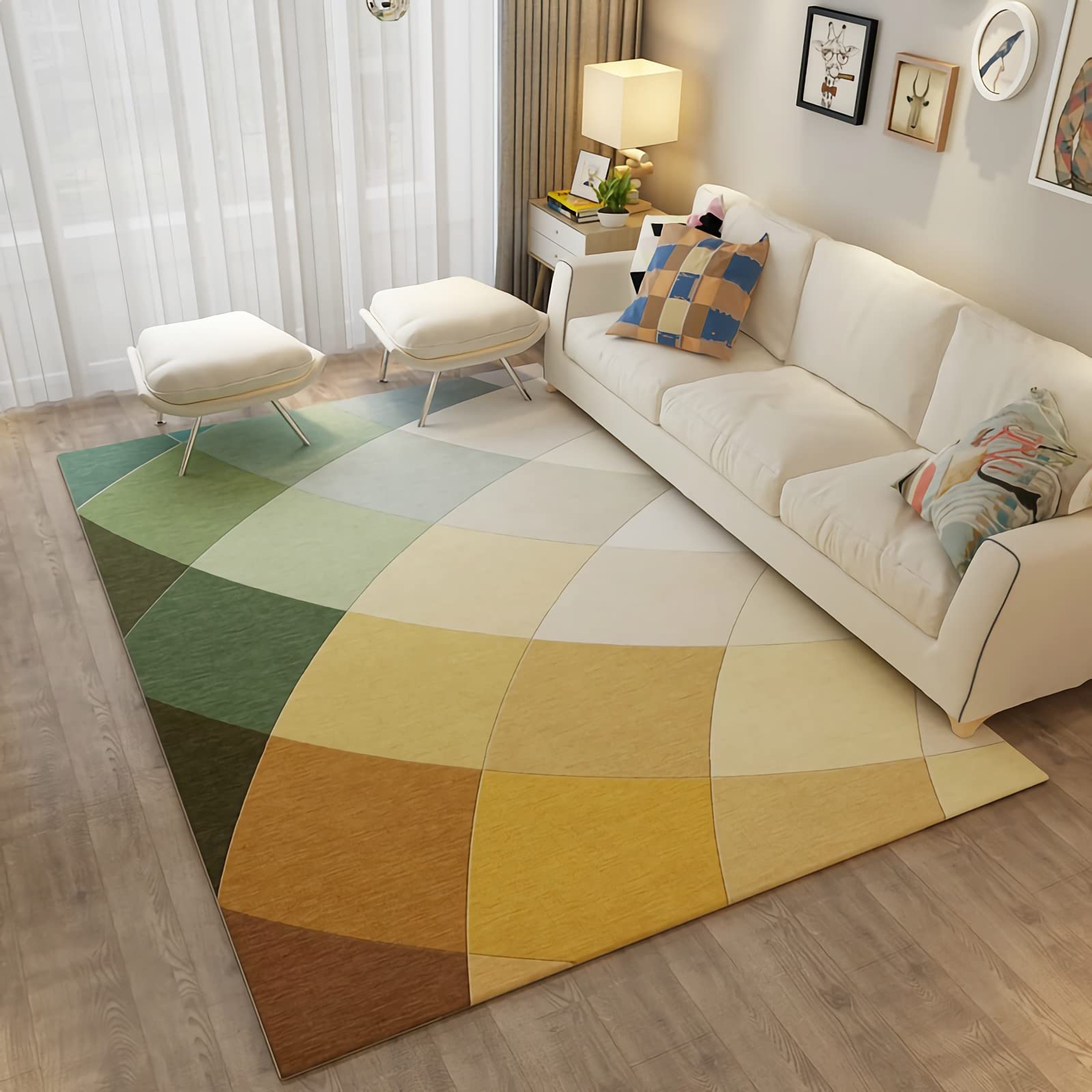 Housse de canapé géométrique verte en tissu doux haut de gamme