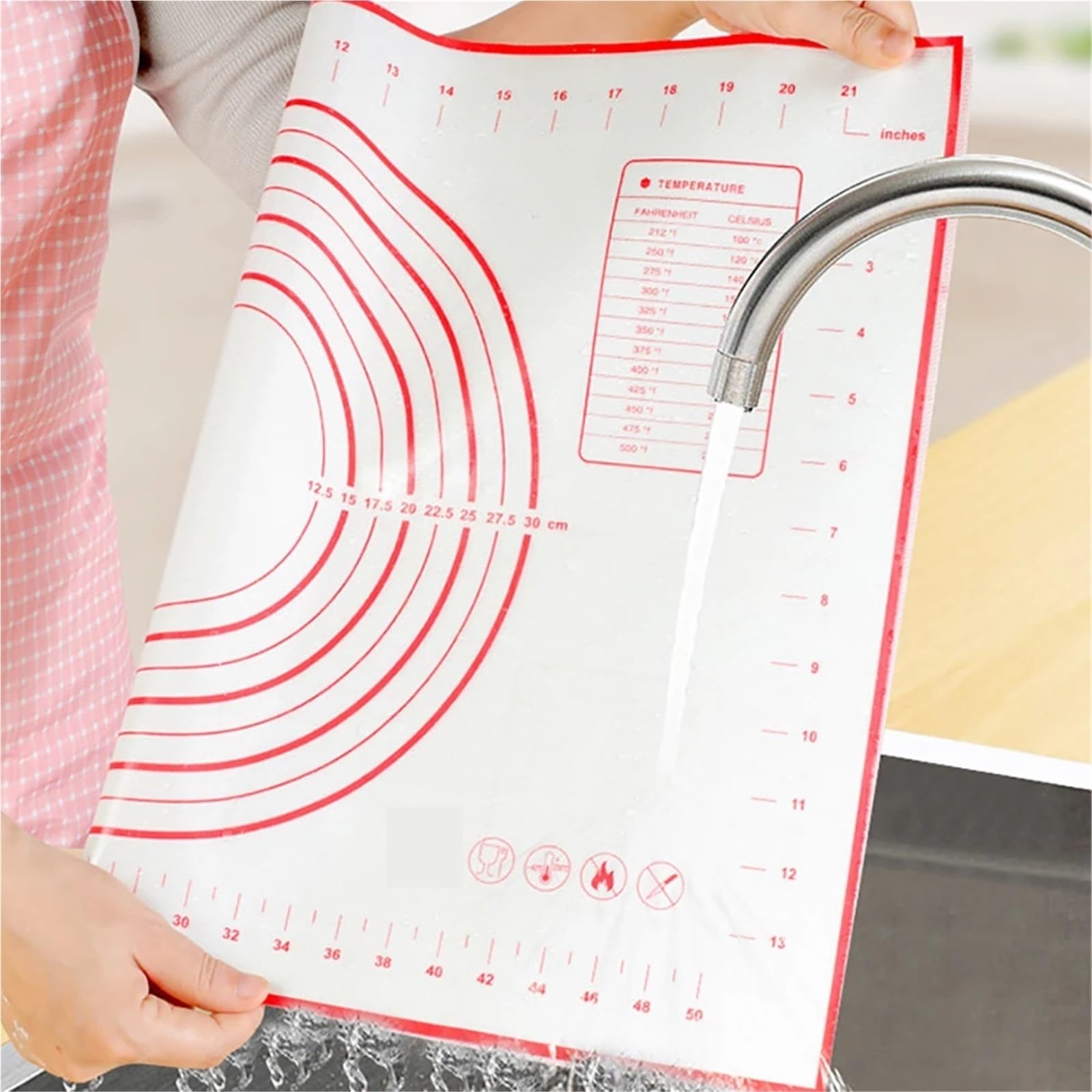 Übergroße 60 cm Silikon-Knetunterlage for Ausrollen von antihaftbeschichteten Gebäckwerkzeugen for Crêpes und Pizzateig Für Teig(Black,40x60cm)