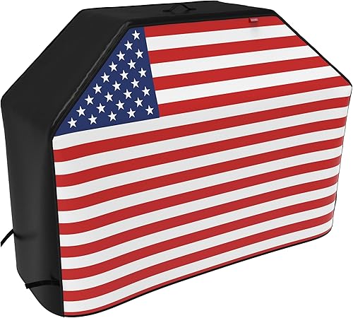 Vista 20 de Cubierta resistente para parrilla de gas impermeable de 52 pulgadas para parrilla de gas Weber Char-Broil Coleman, color beige Beige,Bandera