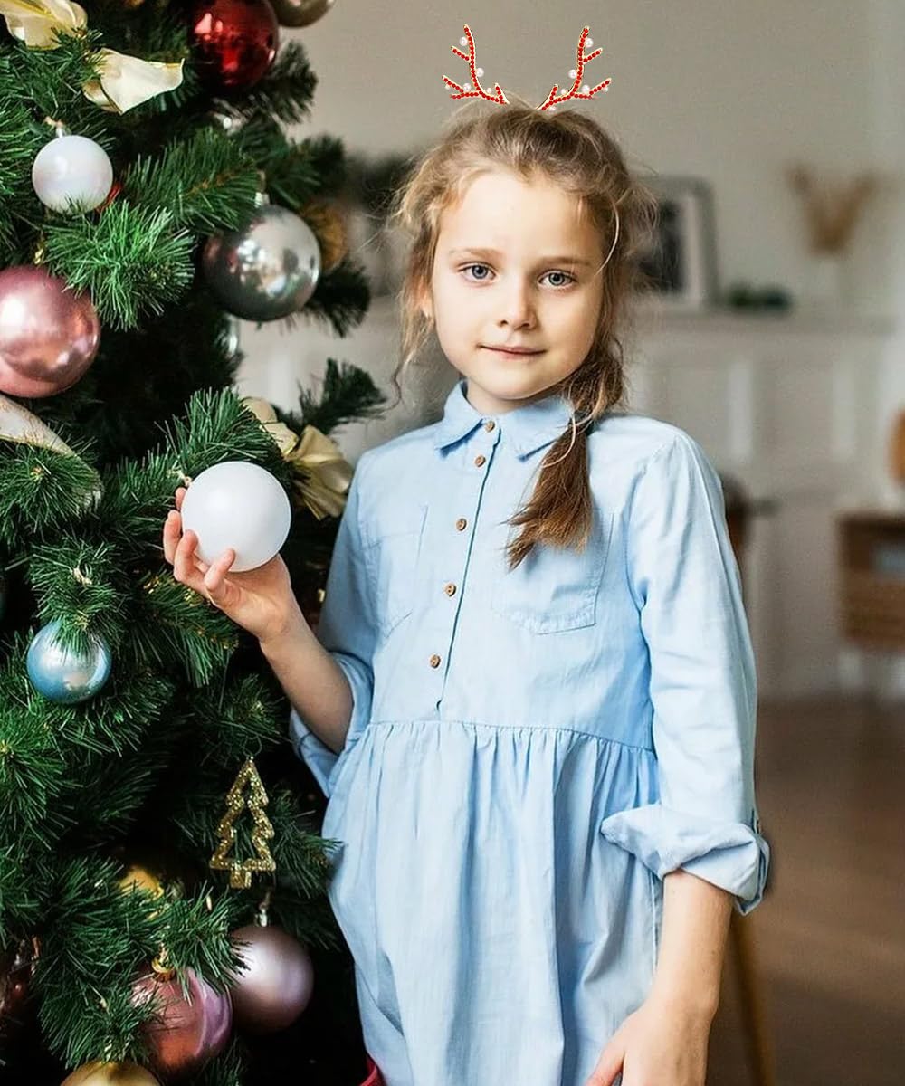 Christmas Hair Accessories, Hapdoo 2Pcs Christmas Reindeer Hair Claw Clips for Women Ponytail Bun Holder, Xmas Holiday Gifts Red Hair Decorative Styling Accessories for Stocking Stuffers, New Year - Image 5