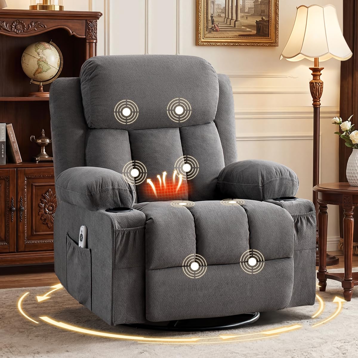 BOSMILLER Swivel Rocker Recliner Chair