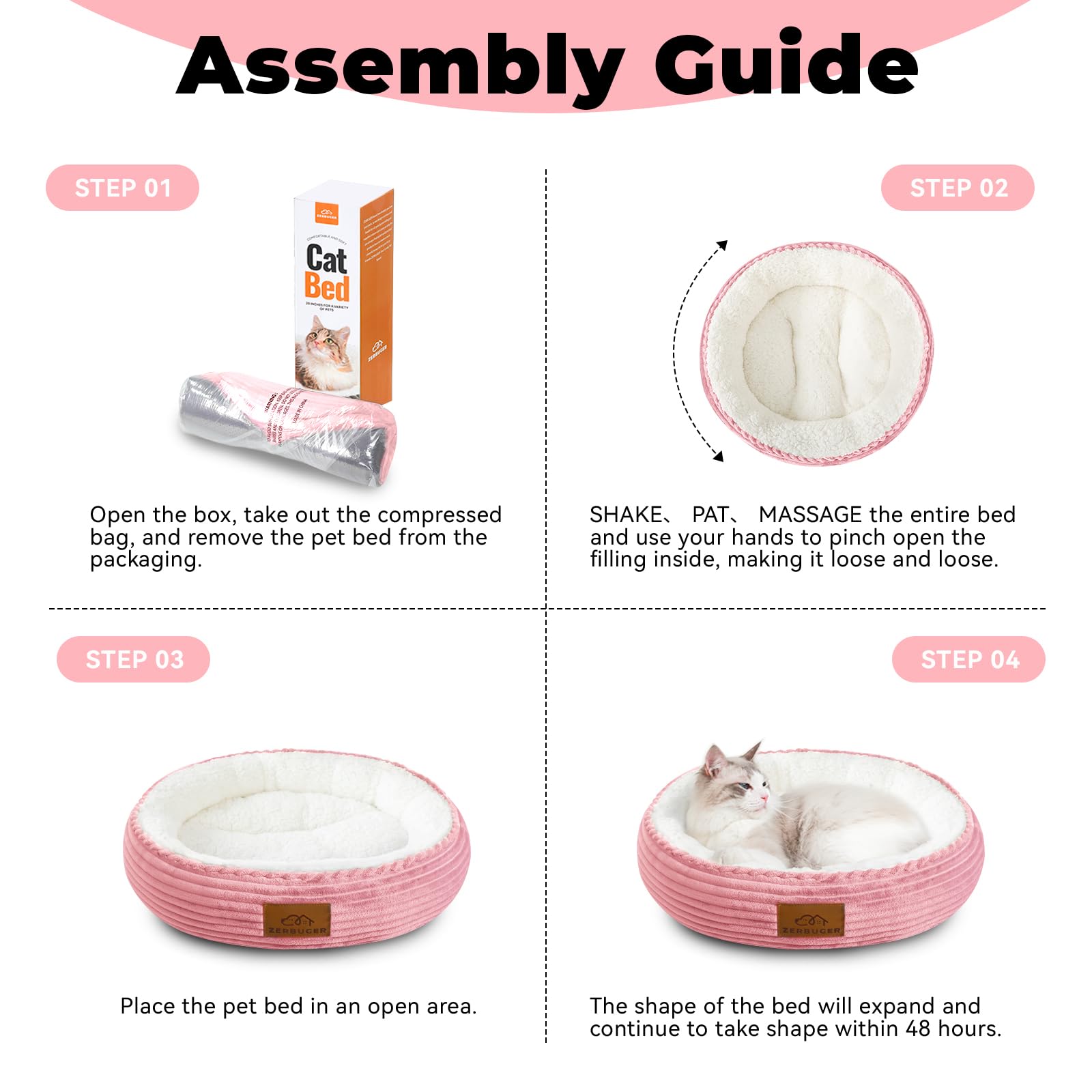 Camas para Gatos de Interior, Camas para Perros pequeños, Cama para Mascotas de Regalo para Cachorros y Gatitos, Extra Suave y Lavable a máquina, con Parte Inferior Antideslizante y Resistente al