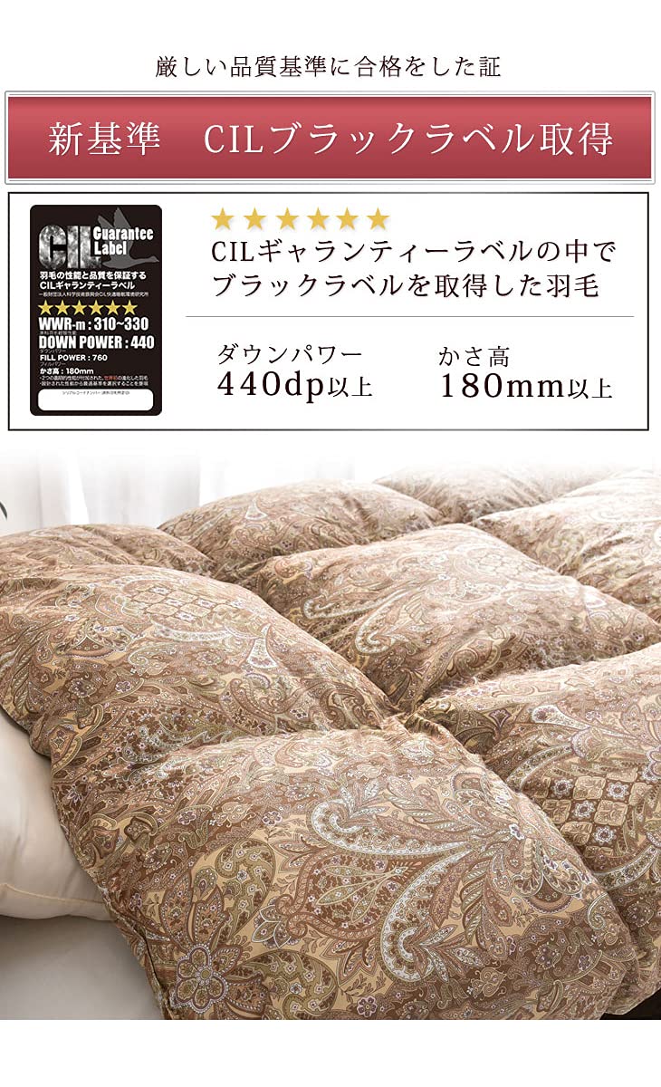 Amazon｜タンスのゲン 羽毛布団 キングロング 【超増量2.4kg】 日本製