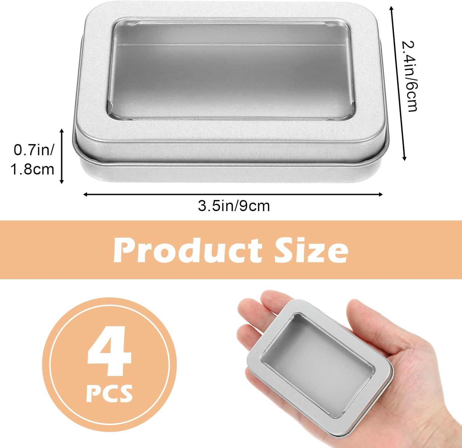 4Pcs Travel Cotton Swab Holder, Portable Floss Pick Holder, Metal Cotton Ball Holders for Dental Floss, Clear Dustproof Travel Qtips Case with Lid, Hair Ties Small Items - Image 2