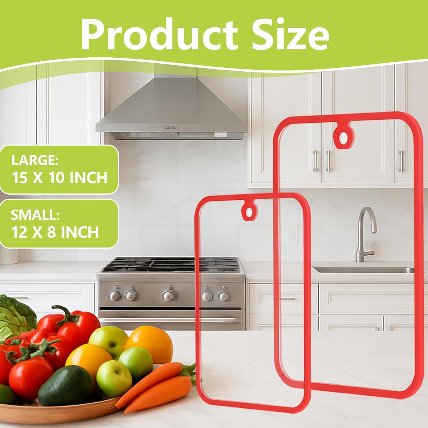 Cutting Board, Glass Cutting Boards for Kitchen,2Pcs Clear Chopping Board with Non-Slip Edges & Dishwasher-safe, Non-toxic, Small Cutting Board for Bar/Fruit
