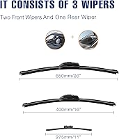 Vista 122 de 28"+20" Limpiaparabrisas frontales para Toyota Sienna 2020 2019 2018 2017 2016 2015 2014 2013 2012 2011 2010 (Juego de 2) Adaptador de gancho J/U