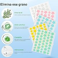 Vista 3 de Parches para espinillas para la cara, parches hidrocoloides para el acné, lindas cubiertas de espinillas con forma de estrella, pegatinas coloridas