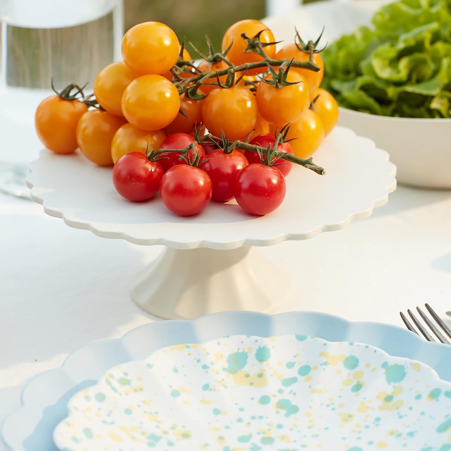 Meri Meri Small Cream Reusable Bamboo Cake Stand (Pack of 1)