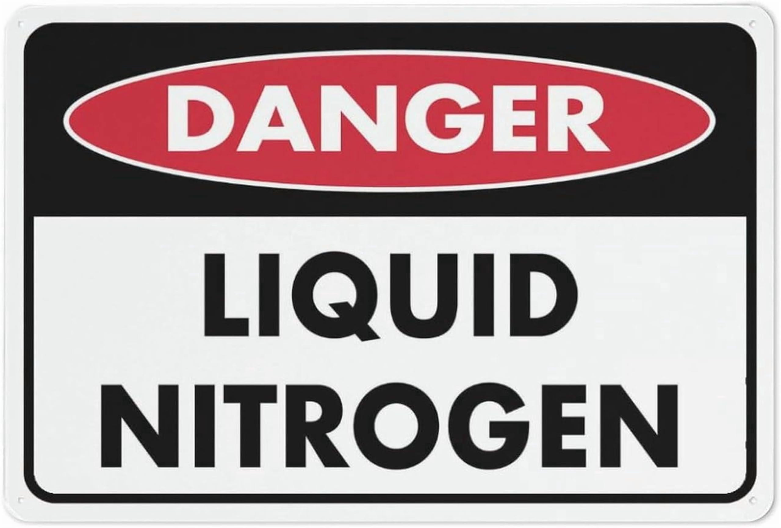 (2-Pack) Metal Tin Sign Sign Danger Liquid Nitrogen 8"x12" Rustproof Multicolor