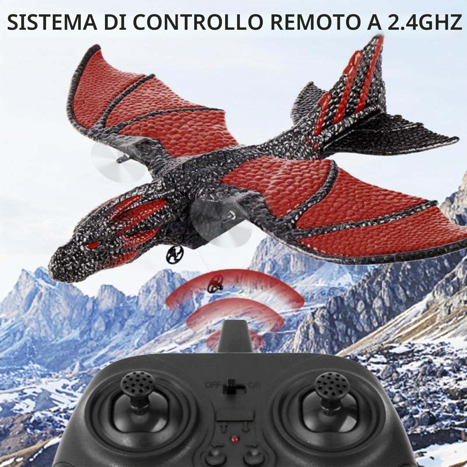 BuyWeek Aereo Telecomandato, Aereo RC da 2,4 GHz Modello di Telecomando Giocattolo per Aeroplano per Bambini